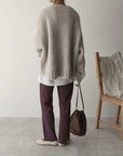 Oversized Ivory Pocket Front Sweater Mia