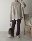 Oversized Ivory Pocket Front Sweater Mia